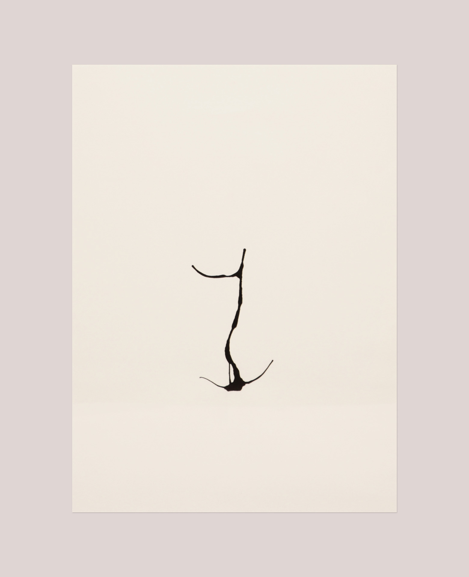 Pintura Print Âncora, feita com tinta da China sobre papel, parte 2, de forma abstrata transmite a ideia de estabilidade e força, evocando simbolicamente a essência de uma âncora.