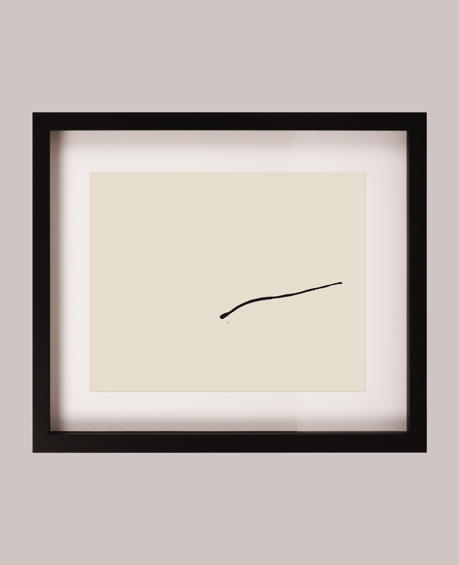 Pintura Original Girino, feita com tinta da China sobre papel, parte 1, destacando formas arredondadas e alongadas que representam o girino na sua fase de crescimento, transmitindo a ideia de transição e evolução.