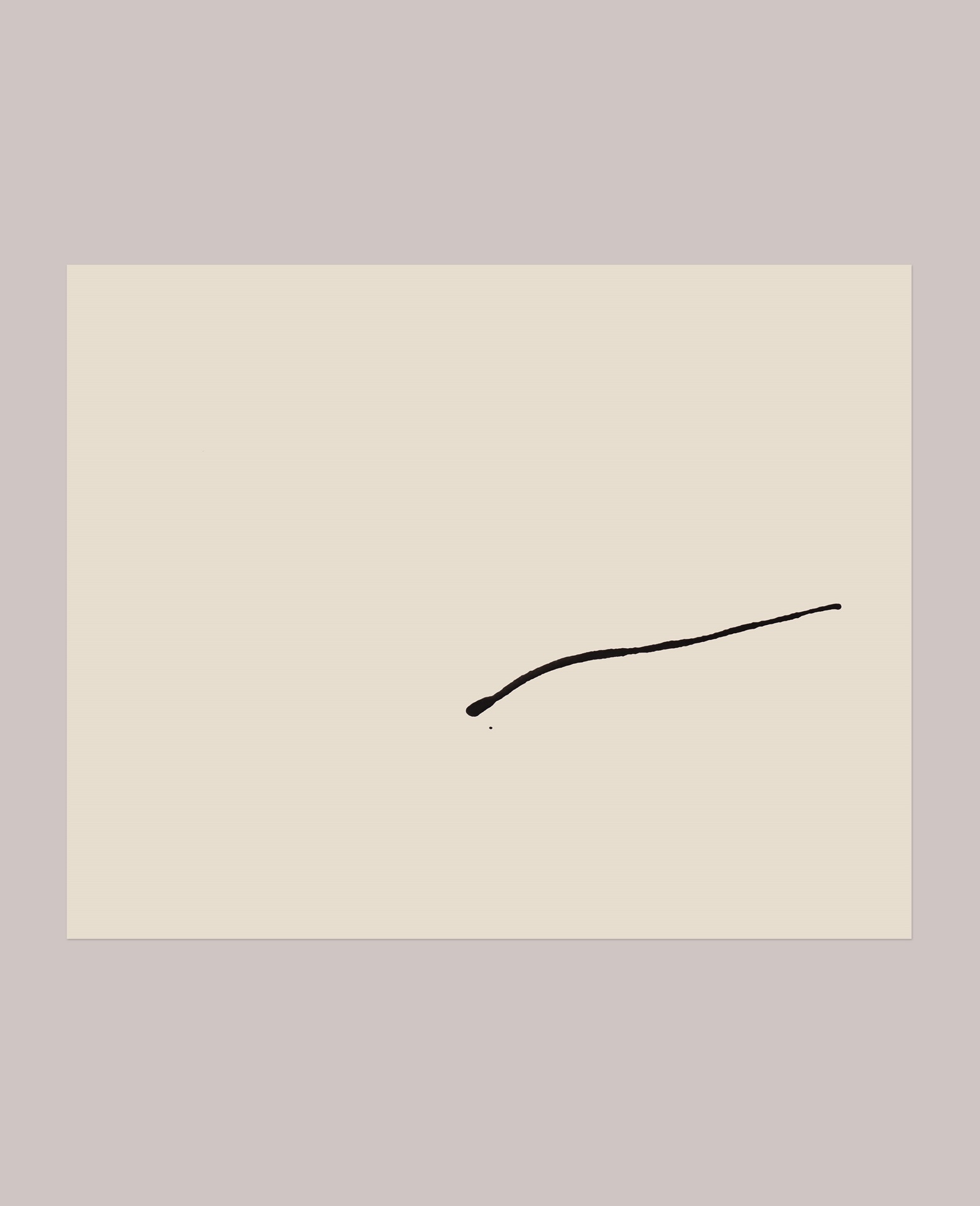 Pintura Original Girino, feita com tinta da China sobre papel, parte 2, destacando formas arredondadas e alongadas que representam o girino na sua fase de crescimento, transmitindo a ideia de transição e evolução.